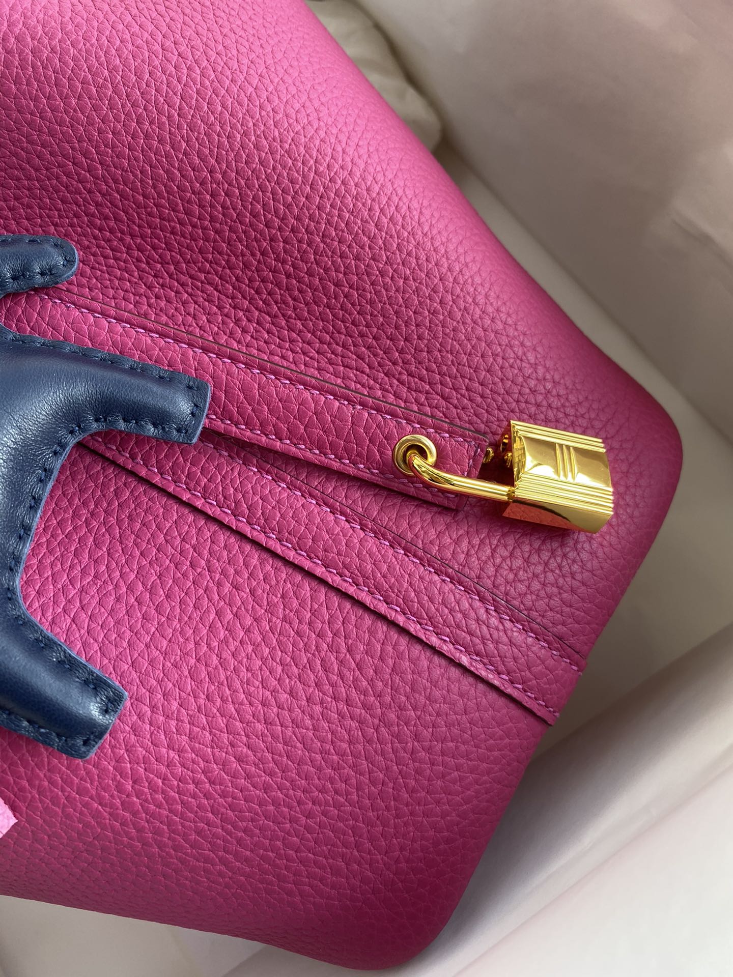 Hermes Picotin Lock 18 Bag In Rose Red Clemence Leather